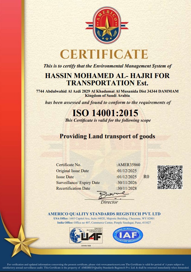 ISO 14001:2015 Certificate